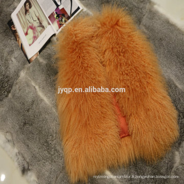 Manteaux de fourrure de la peau d&#39;agneau mongol tibétain en gros pour la femme